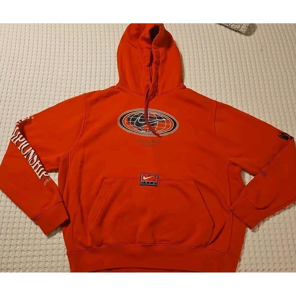 Nike NSW Club Americana BB Pullover Hoodie LG Large Red Orange